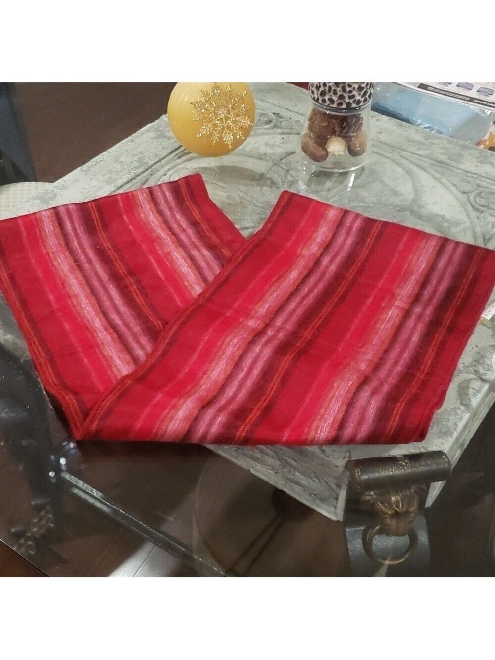 ECUADORIAN ALPACA WOOL POKOLOKO INFINITE RED SCARF LIKE NEW